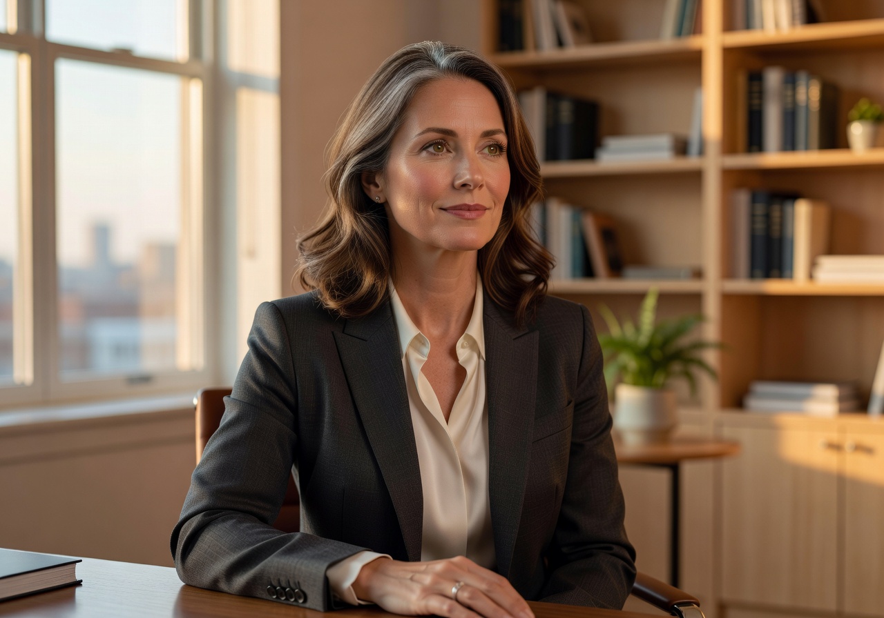 Portrait of Eleanor Voss, founder, in warm natural light